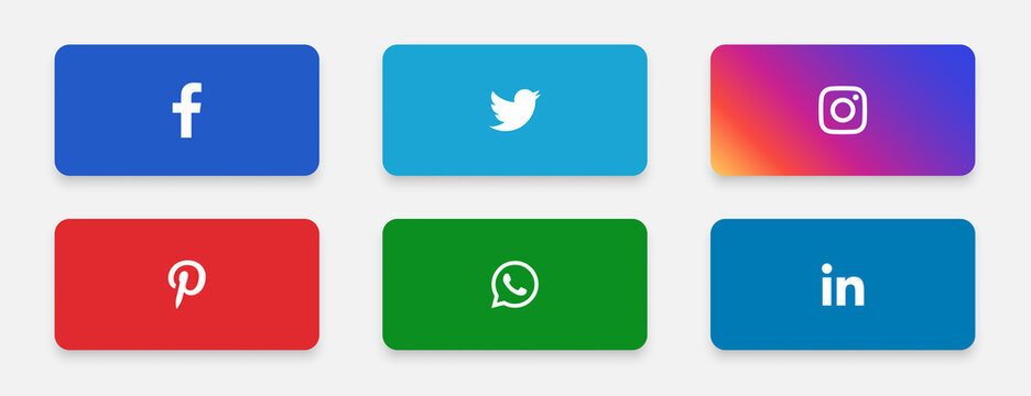 Most Popular Social Media Platforms Like Facebook Twitter Instagram Logos Set