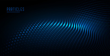 glowing particle wave digital technology background
