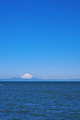 Fototapeta na wymiar 晴れた日に東京湾越しの富士山