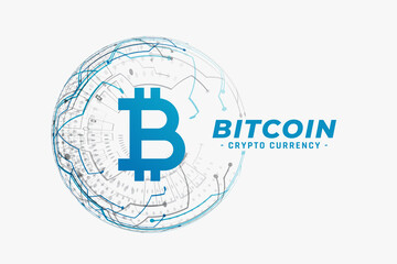 Obraz premium bitcoing technology circuit mesh diagram concept design