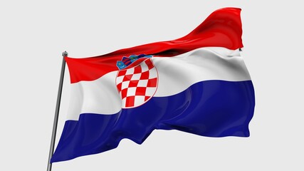 Croatia FLAG ISOLATED IN GREAY BACKGROUND.