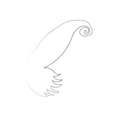Flying bird continuous line drawing element isolated on white background for logo or decorative element.