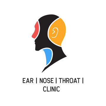 ear nose throat (ENT) logo for Otolaryngologists  clinic concept. vector illustration