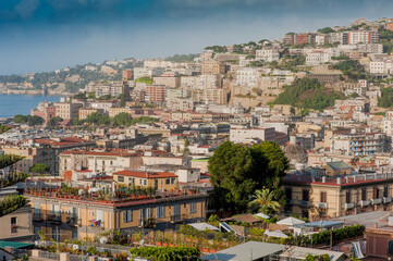 Fototapeta na wymiar Panoramic view of Naples city,