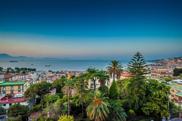 Fototapeta na wymiar Panoramic view of Naples city and Mount Vesuvius