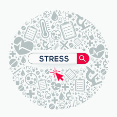 (Stress) disease written in search bar, Vector illustration