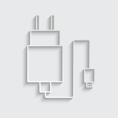 charger icon vector, mobile phone charging	
