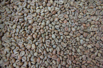 Roasted white coffee beans background