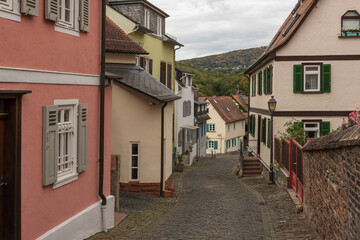 Fototapeta na wymiar small street in the old town of Kronberg im Taunus, Hesse, Germany