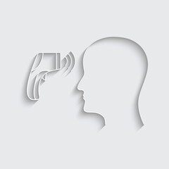 Temperature measuring sign. Infrared contactless thermometer icon. Covid-19 fever icon	
