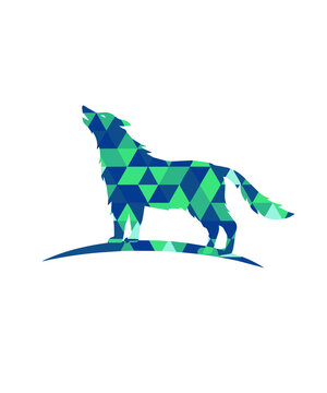 Wolf polygon vector, template, icon, image, infographic, minimal, logotype, symbol, sign, poster, sticker, t-shirt graphic design.