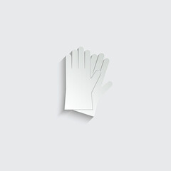 paper gloves icon. medicine protect gloves sign