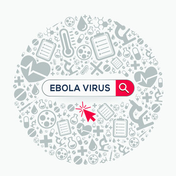(Ebola Virus) disease written in search bar, Vector illustration
