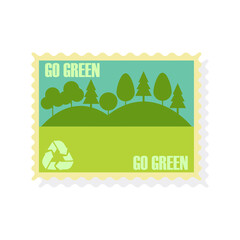 Obraz premium go green postcard. vector illustration
