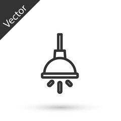 Grey line Chandelier icon isolated on white background. Vector.