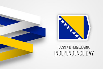 Happy independence day Bosnia & Herzegovina illustration template design