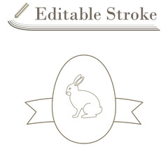 Easter Egg With Ribbon Icon