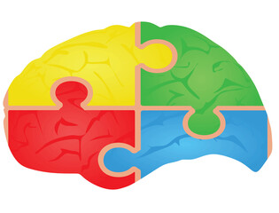 Brain puzzle idea concept. vector