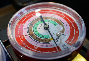 Manifold gauge placed in a box