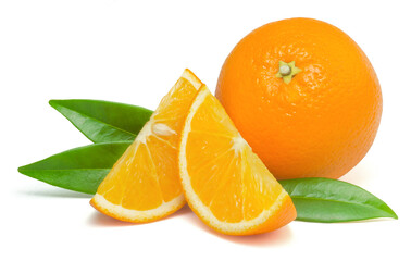 Ripe juicy sweet orange isolated on a white background