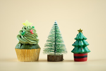 Cupcake christmas tree and toy christmas tree for decoration