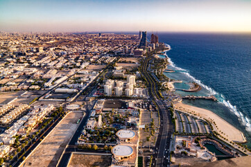 Cityscape of Jeddah seashore