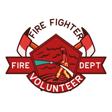 firefighter logo isolated on white background. vector illustration