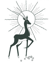 Black Antelope knocks out diamonds against the sun in Indian style
