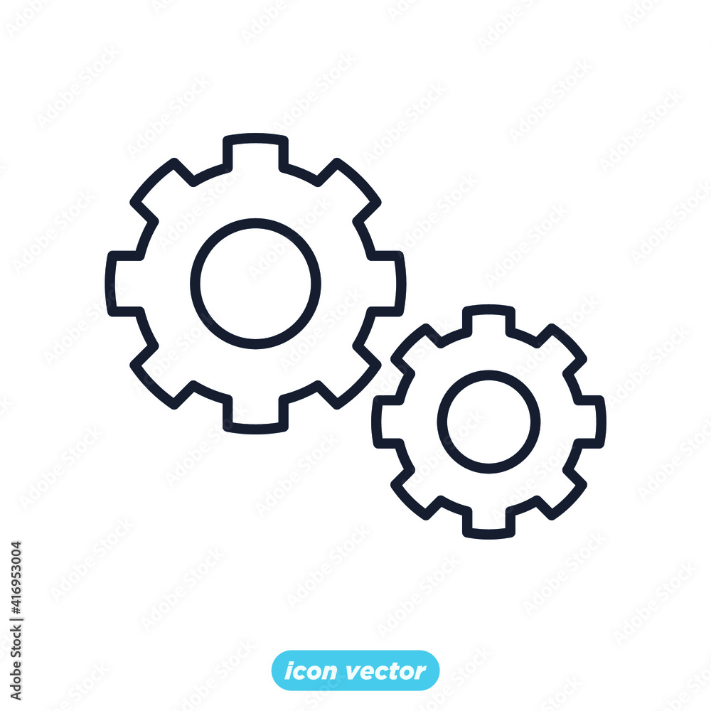 Aufkleber gear setting icon. statistics, analytics symbol template for graphic and web design collection logo 