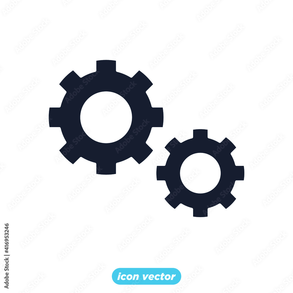 Aufkleber gear setting icon. statistics, analytics symbol template for graphic and web design collection logo 