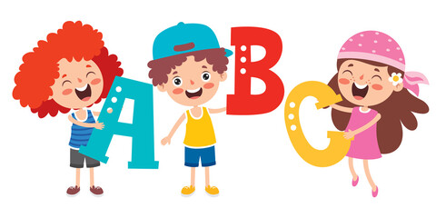 Happy Kid Studying And Learning