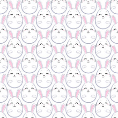 seamless pattern, rabbit vector art background design for fabric