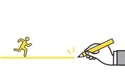 コーチングのイメージイラスト、黄色とグレーのイラストレーション、ベクター素材