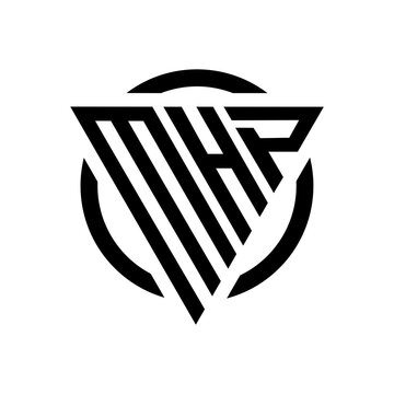 Initial letter MHP triangle monogram cool simple modern logo concept 