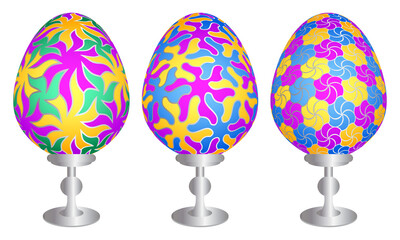 Set of colorful easter eggs.