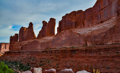 Erosion red rocks, Park Avenue. Canyonlands National Park is in Utah near Moab, US