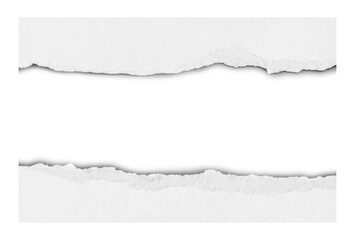 ripped in white paper isolated on white background with space for text