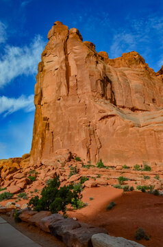 Erosion red rocks, Park Avenue. Canyonlands National Park is in Utah near Moab, US