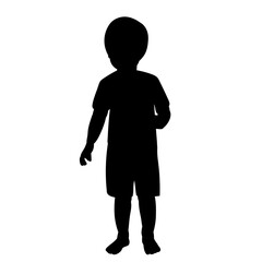 isolated, black silhouette boy walking