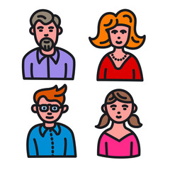 Fototapeta premium family avatars set