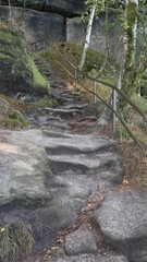 Sächsische Schweiz Felsenlandschaft beim Wandern