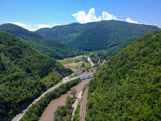 The panorama of Ovcar-Kablar gorge in Serbia