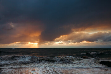 Breaking Waves at Rising Storm