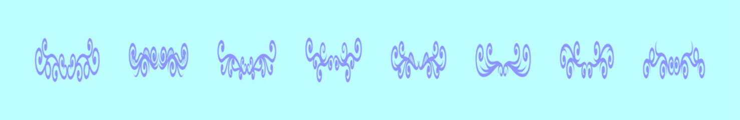 set of ornament cartoon icon design template with various models. vector illustration isolated on black background