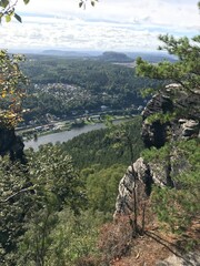 Sächsische Schweiz Wanderung im Wald