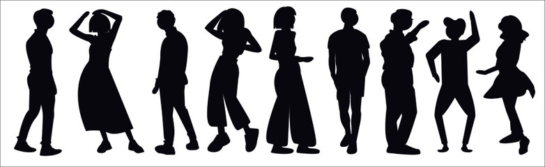 Fototapeta na wymiar male and female anonymous person silhouettes Vector. People silhouettes Portraits illustration man women.