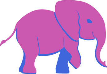 pink little elephant vector illustration