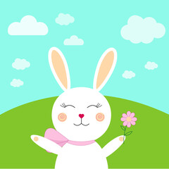 Easter rabbit, easter Bunny. Vector illustration