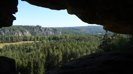 Sächsische Schweiz Wanderung im Wald