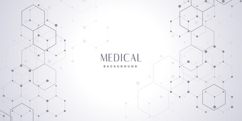 Medical abstract background . Medical technology network concept. Connected lines and dots, molecules, DNA. Medical background for your design. Vector illustration